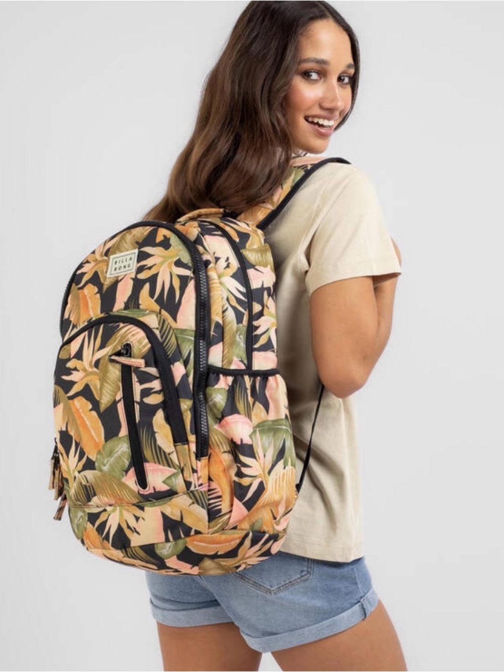 Billabong Roadie backpack Greenmist tropical floral